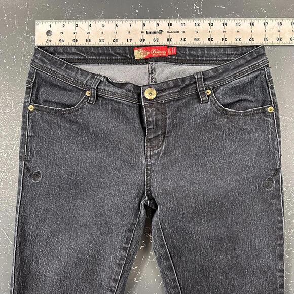 Applebottoms Jeans Womens 13/14 34x30 Black Ruffled Hems Embroidered Back Pocket - Picture 4 of 10